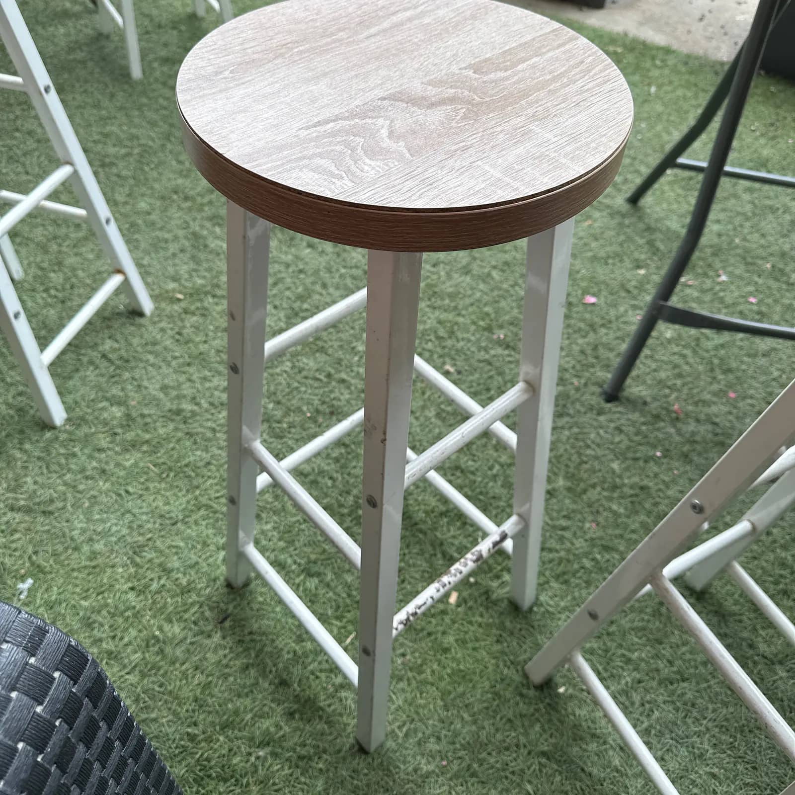 Tabouret de bar Blanc en Bois / Métal · photo 2