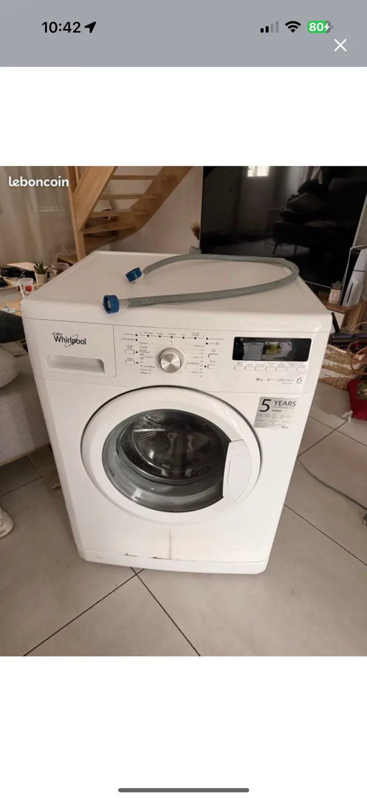 Lave linge whirpool 8kg · photo 1