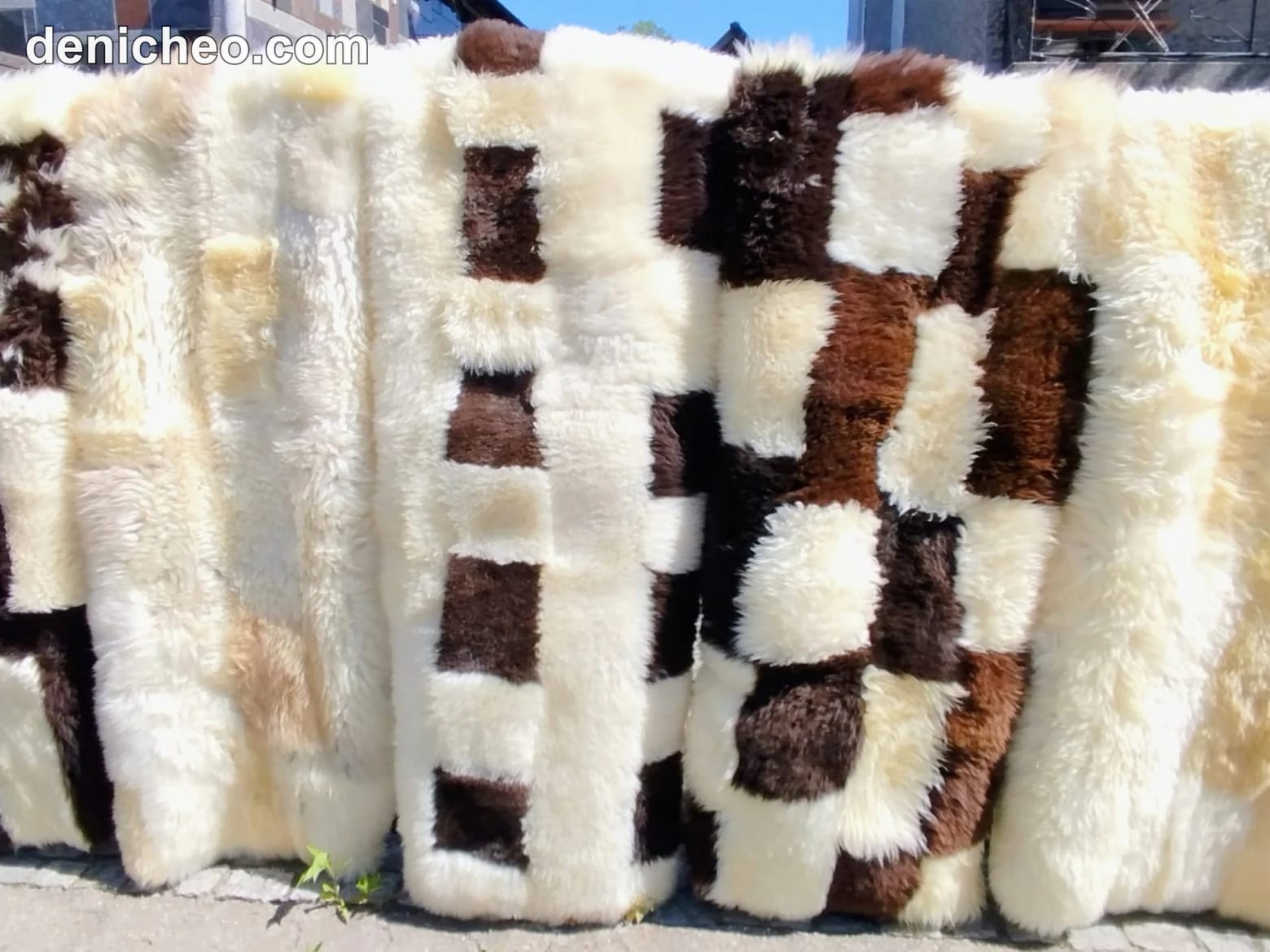 Tapis patchwork en peau de mouton, 2m · photo 1
