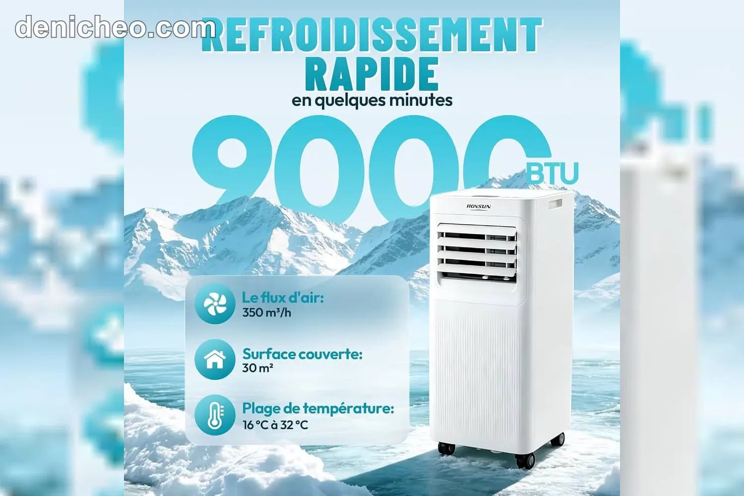 Climatiseur mobile réversible chaud ou froid 9000 BTU · photo 1
